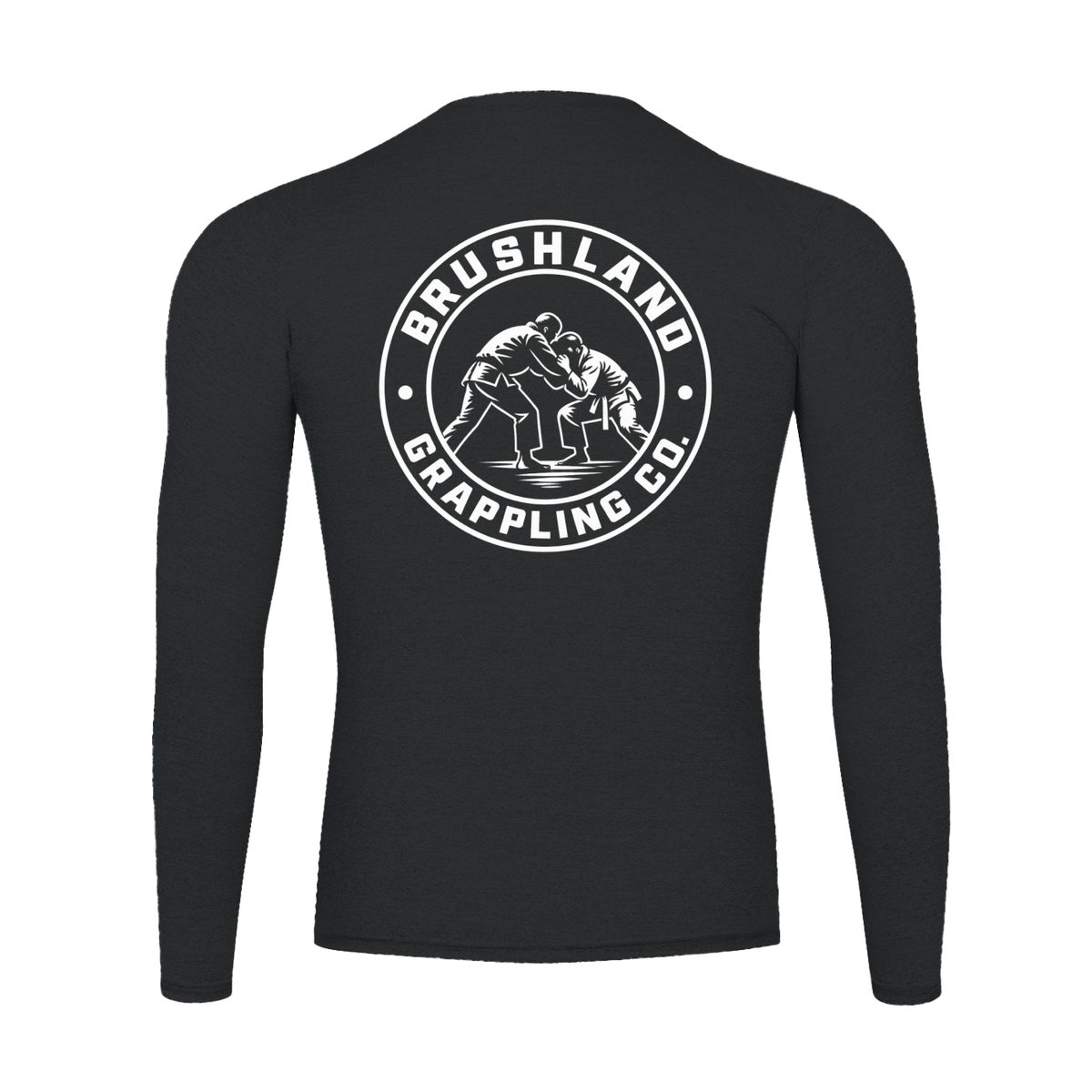 Brushland long-sleeve performance training shirt in black and flecking gray