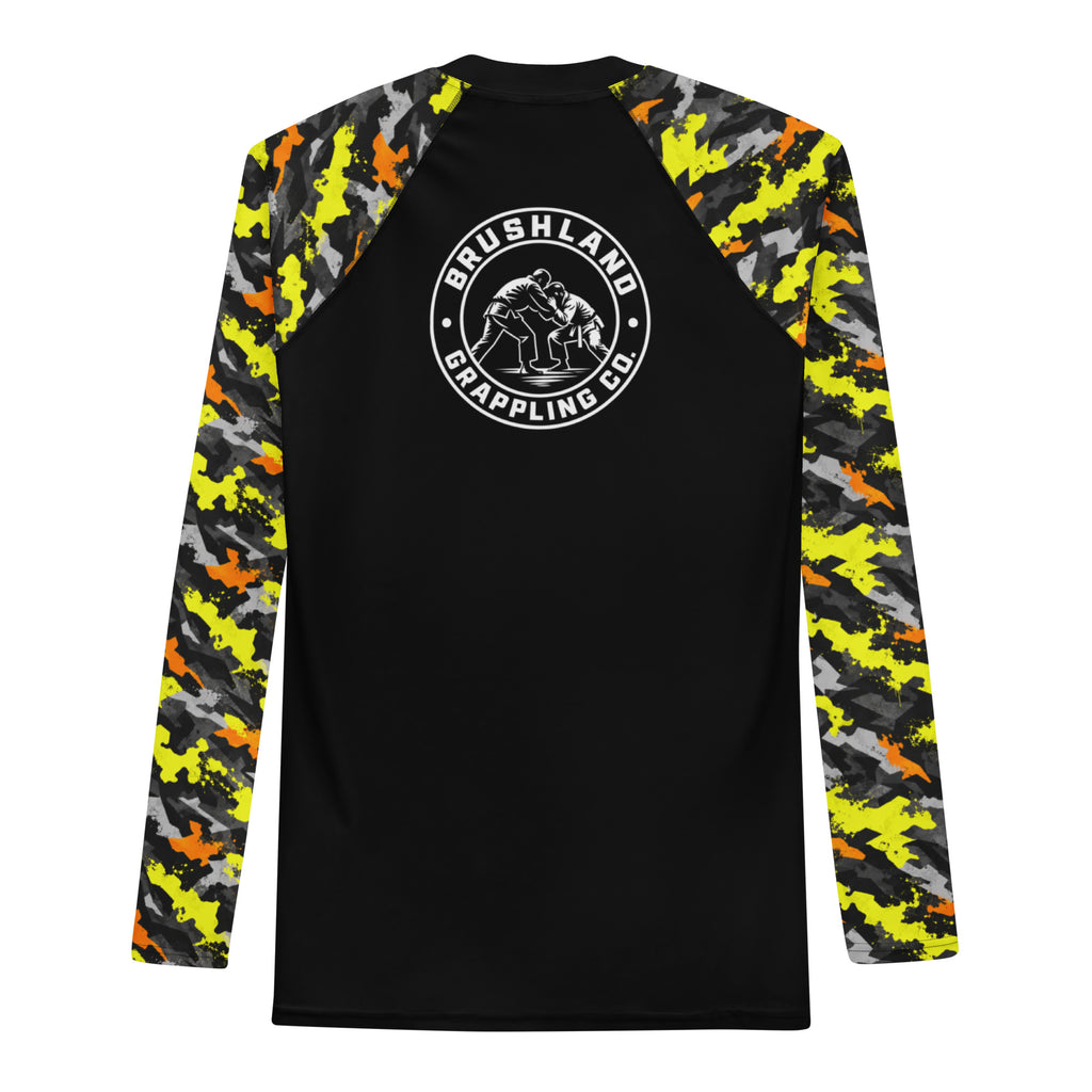 Hazard Splash camo long-sleeve BJJ rash guard