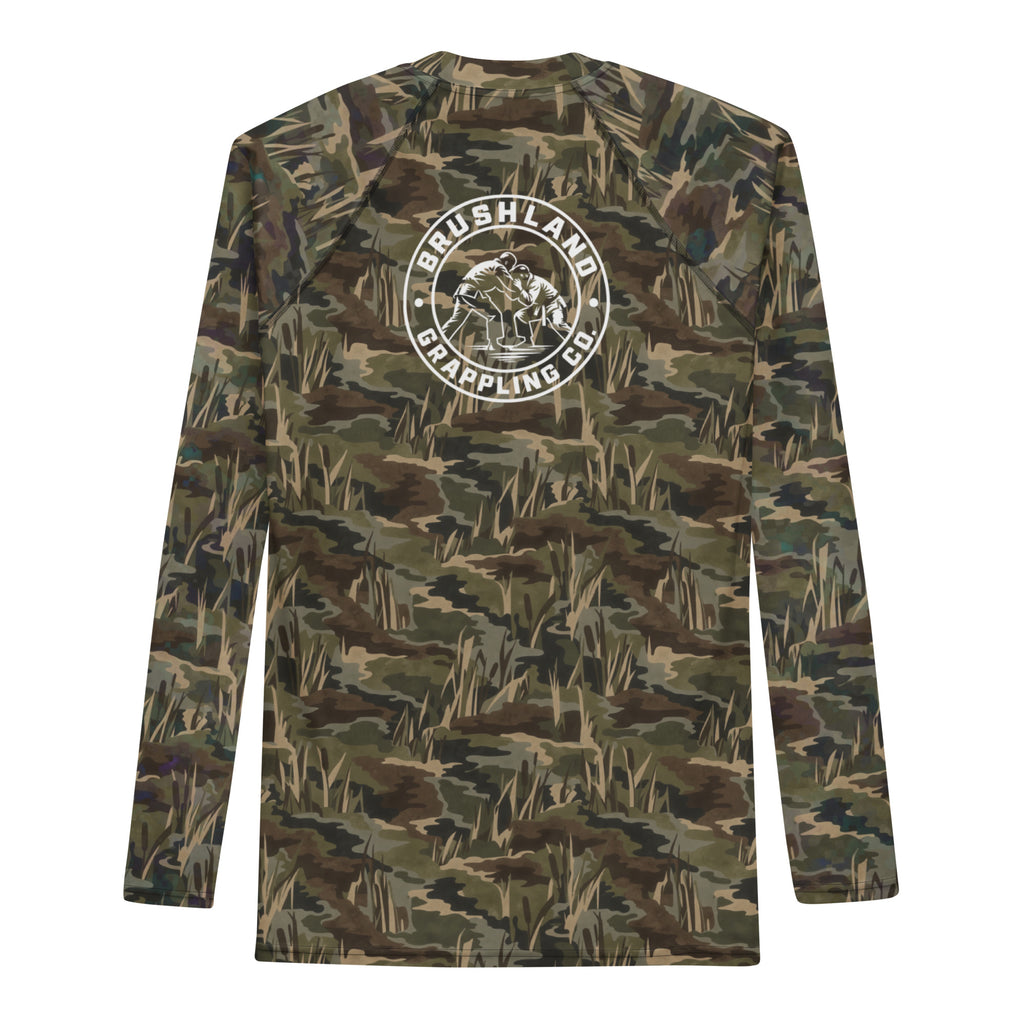 Duck Marsh camo long-sleeve BJJ rash guard