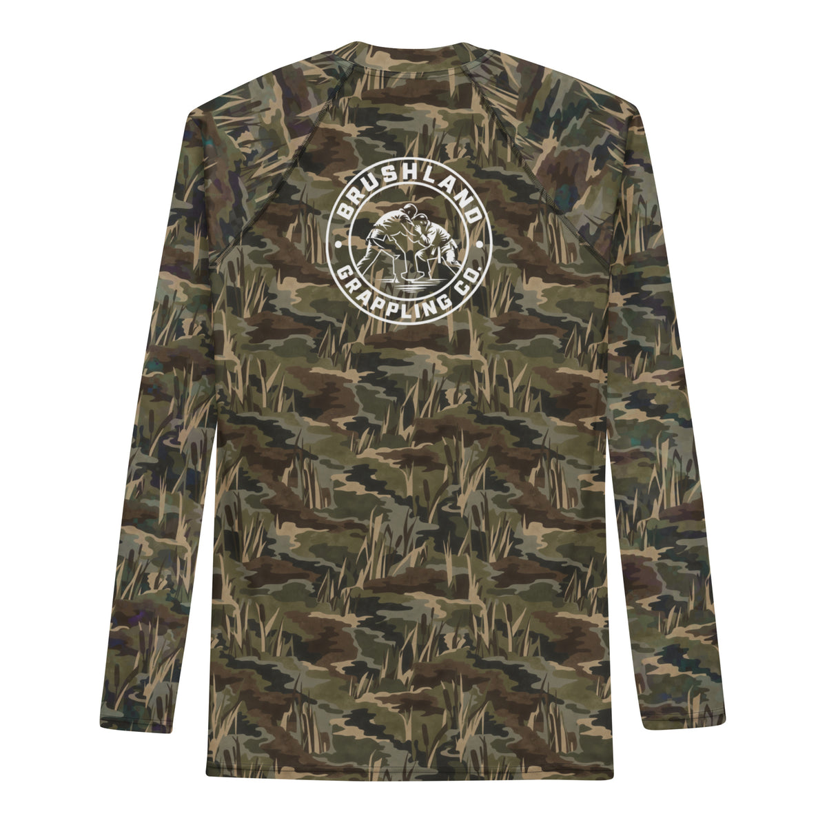 Duck Marsh camo long-sleeve BJJ rash guard