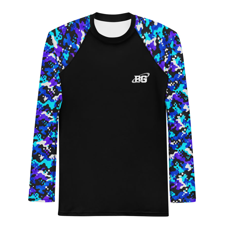 Electric Digital Camo BJJ Rash Guard | Long Sleeve