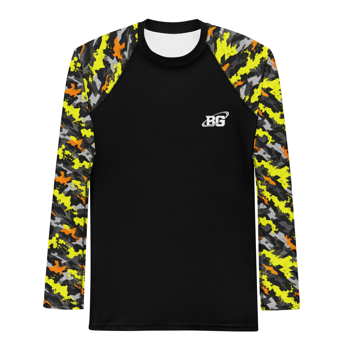 Hazard Splash camo long-sleeve BJJ rash guard