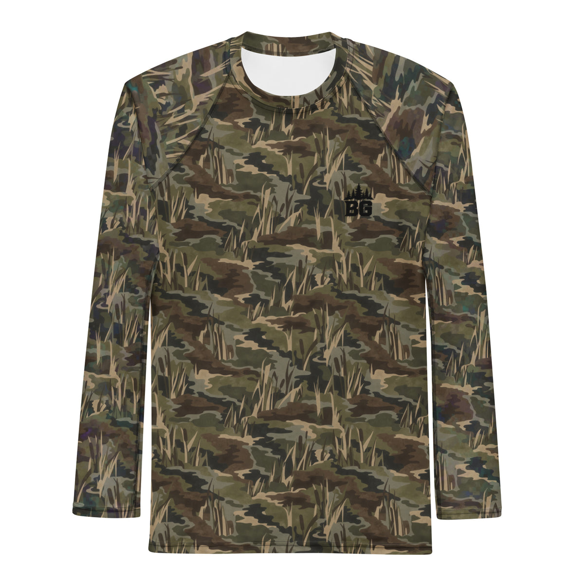 Duck Marsh camo long-sleeve BJJ rash guard