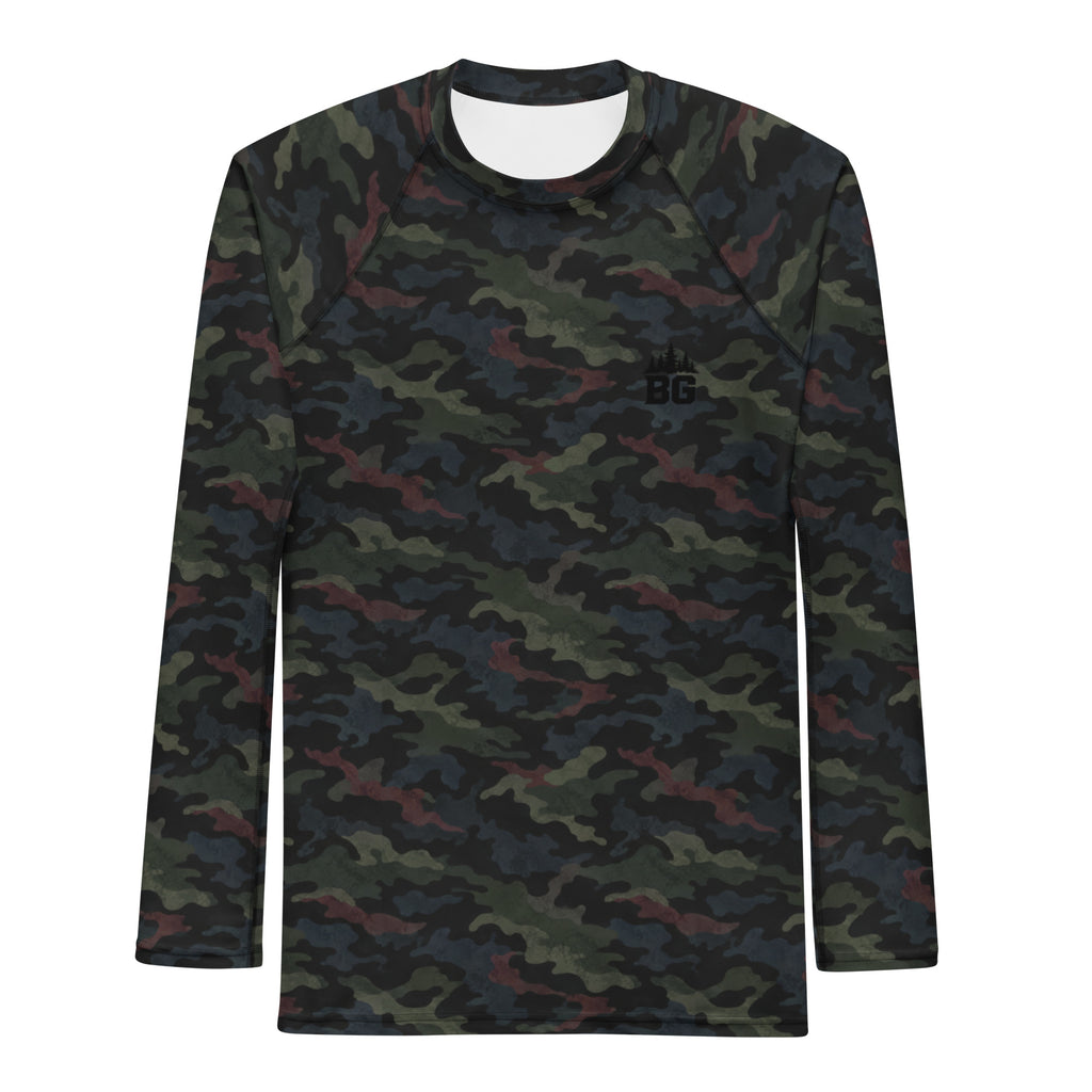 Midnight Hunt camo long-sleeve BJJ rash guard