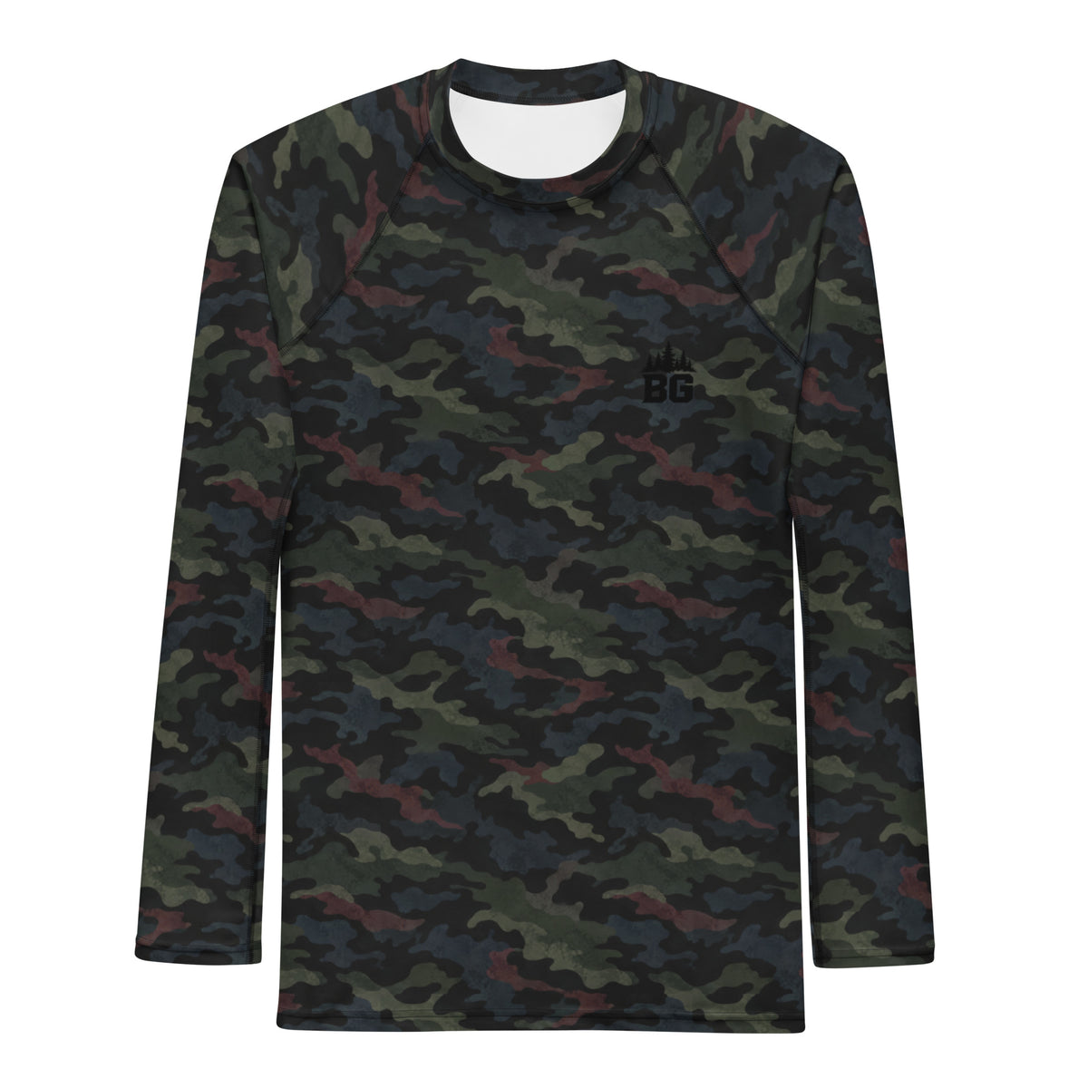 Midnight Hunt camo long-sleeve BJJ rash guard