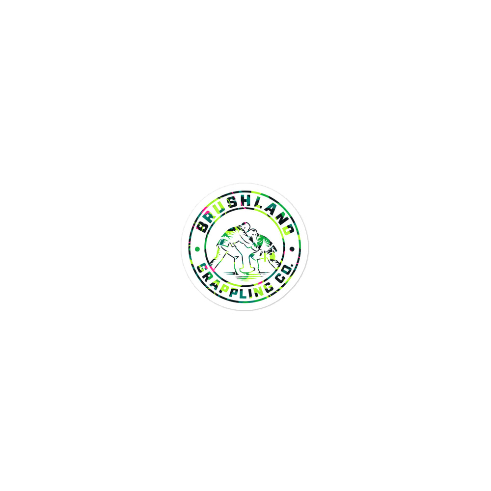 Brushland Sticker - Neon Topo