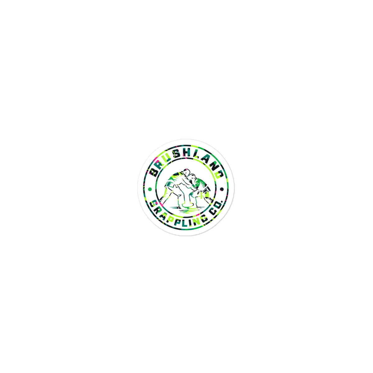 Brushland Neon Topo die-cut sticker