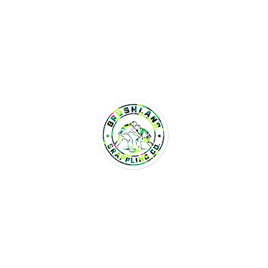 Brushland Sticker - Neon Topo
