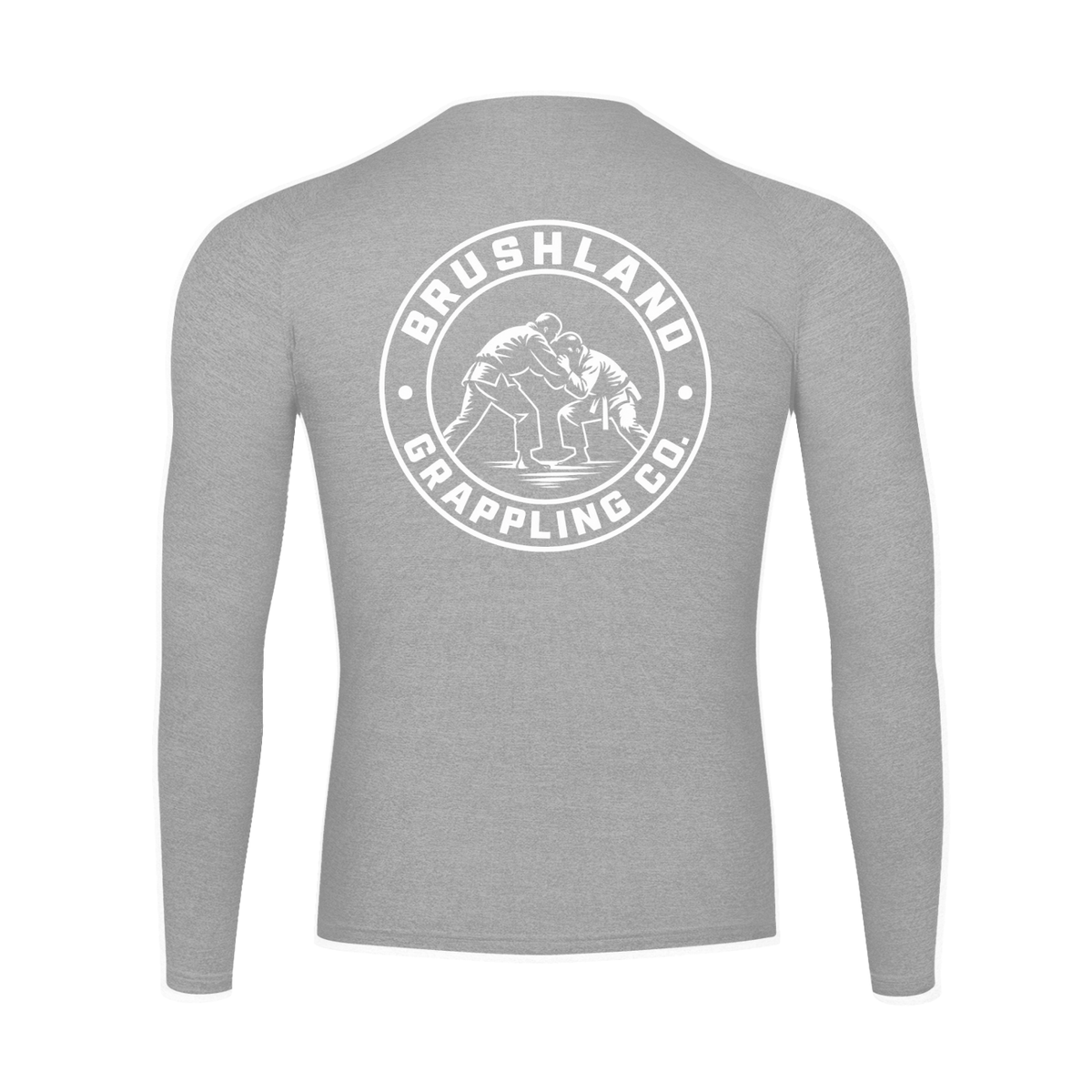Brushland long-sleeve performance training shirt in black and flecking gray